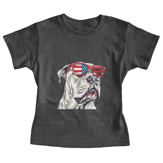 Dogo Argentino dog. 4th of July and memorial day Baby Tees