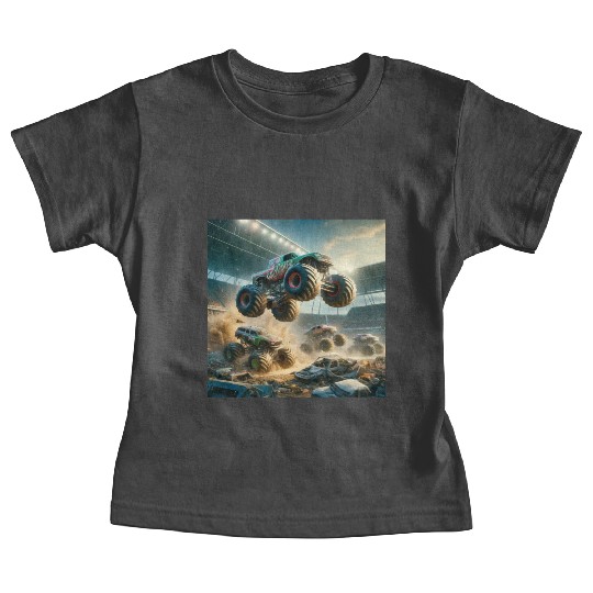 Monster Madness Monster Trucks Baby Tees