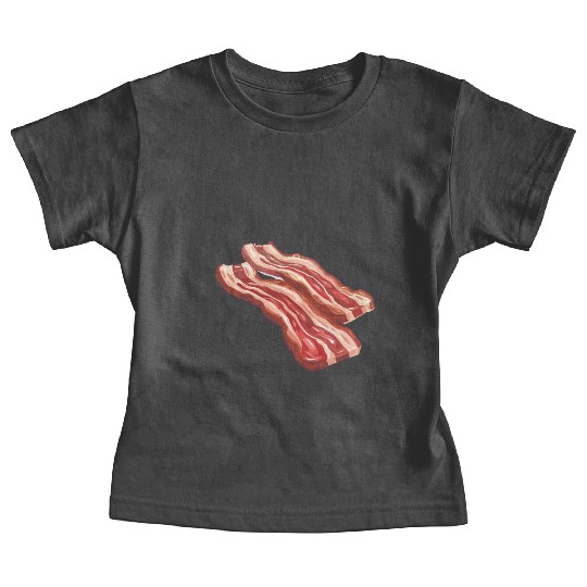 Delicious Bacon Strips Illustration Baby Tees