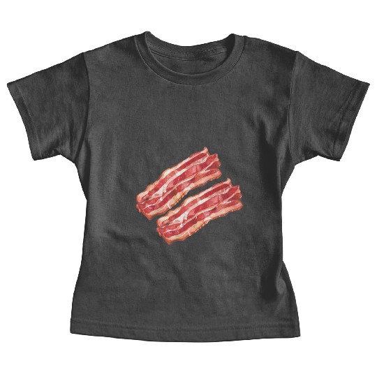 Illustrated Bacon Strips Baby Tees