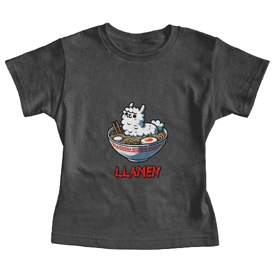 Llamen Noodles Chinese Food Alpaca Llama Lover Baby Tees
