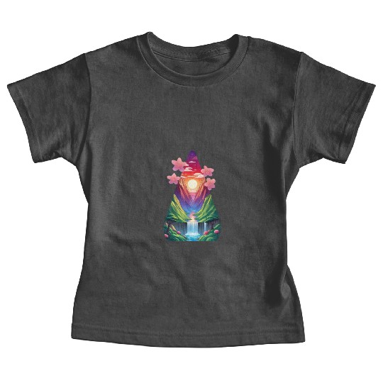 sunrise waterfall scenery Baby Tees
