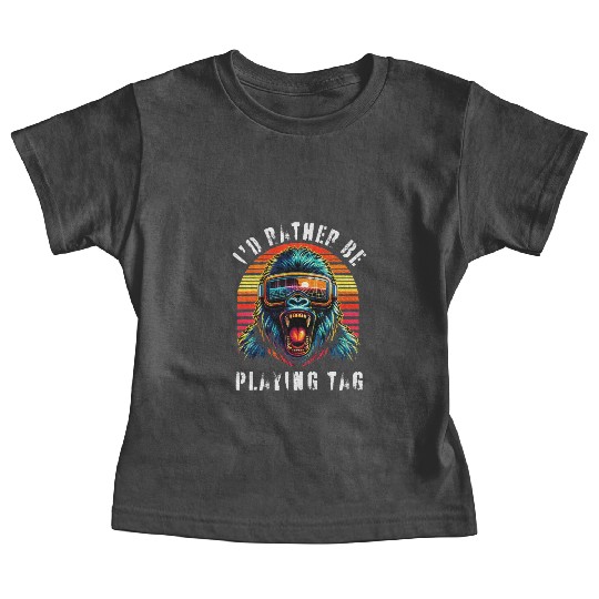 I'd Rather Be Playing Tag Ape Monkey Tag Primate Baby Tees