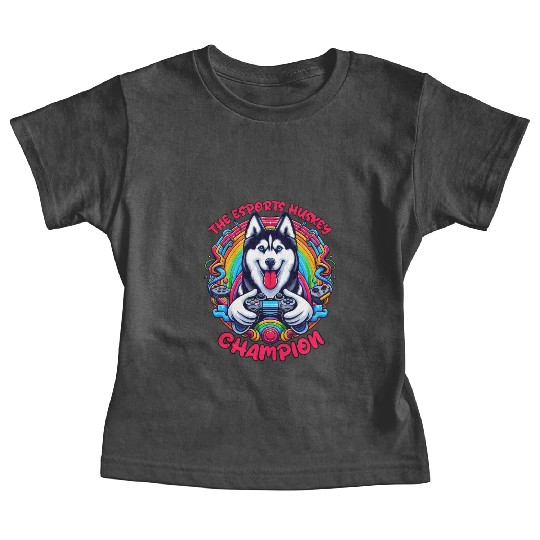 Power Play Pup - The Esports Husky Champion Baby Tees