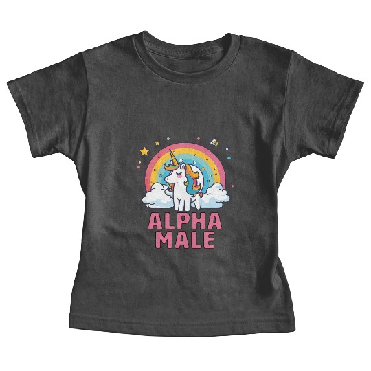 Alpha Male Unicorn Rainbow Baby Tees