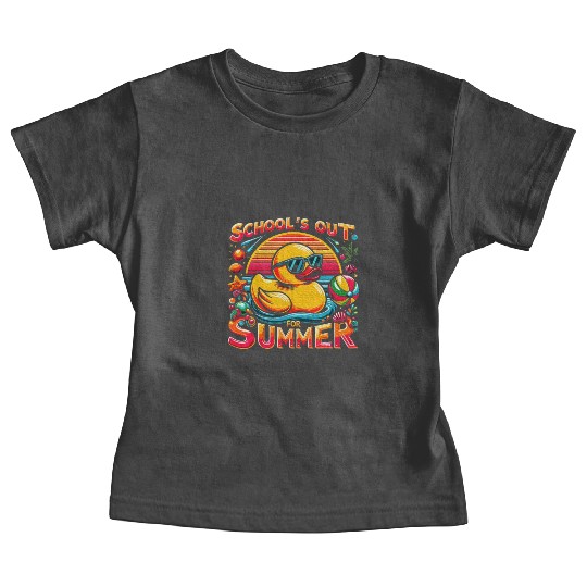 Schools Out For Summer Teacher Yellow Duck Baby Tees