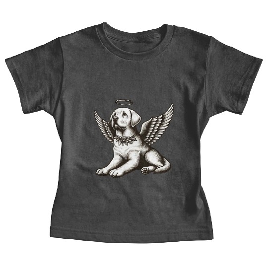 Labrador angel wings black white halo Baby Tees