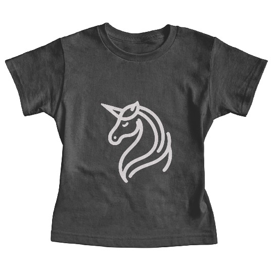 Minimalist Unicorn Symbol - light pink gray Baby Tees