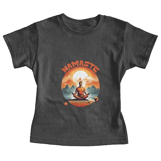 SERENITY AMIDST PEAKS: YOGA NAMASTE Baby Tees