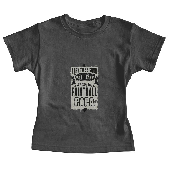 paintball papa, black and grey Baby Tees