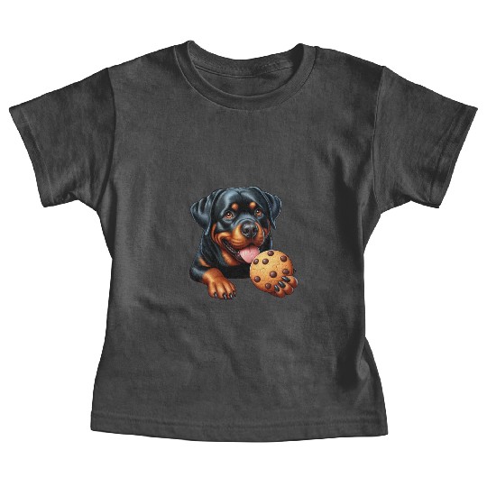 Rottweiler dog T-Rex cookie treat sweet Baby Tees