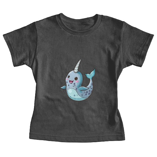 Adorable Narwhal Cartoon Enchantment Baby Tees