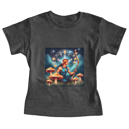 Sagittarius zodiac sign with mushrooms Baby Tees