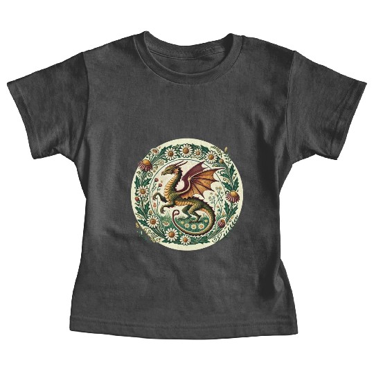 Daisy Flower Dragon Baby Tees