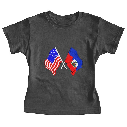USA flag USA, Haiti flag Baby Tees