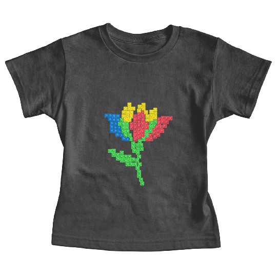 Master Builder Building Blocks Brick Flower Baby Tees