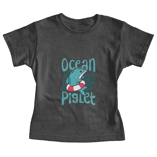 Funny Dolphin Lover Ocean Piglet Graphic for Aquat Baby Tees