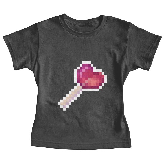 Pixel Art Sprite Cute Heart Lollipop Baby Tees