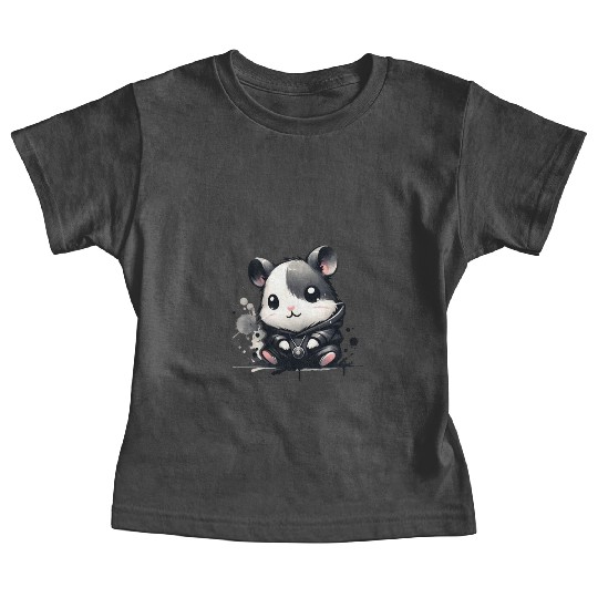 Charcoal Hip Hop Hamster Baby Tees