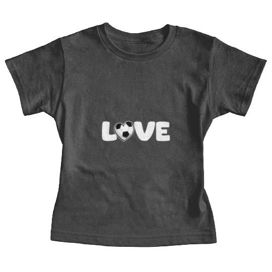 LOVE soccer ball heart white sign Baby Tees