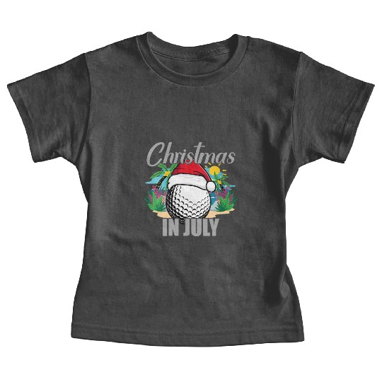 Christmas in July Golf Santa Hat Funny Summer Baby Tees