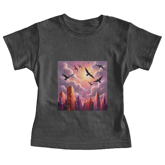 Geometric Twilight City Baby Tees
