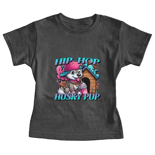 Cartoon Hip-hop Husky Pup Baby Tees