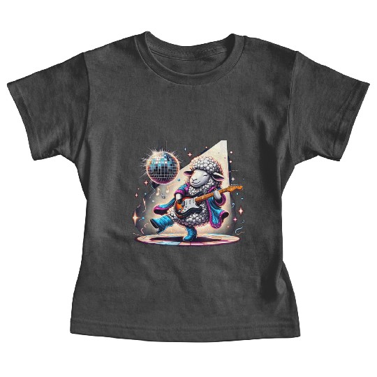 Disco Ball Guitar Sheep Baby Tees