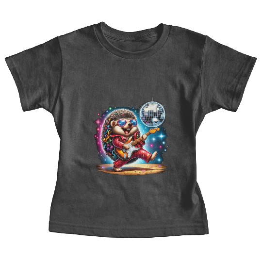 Disco Ball Guitar Hedgehog Baby Tees
