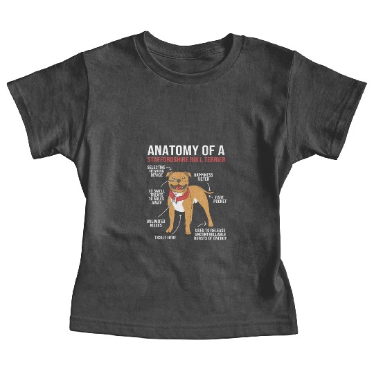 Dog Anatomy Of A Staffordshire Bull Terrier Baby Tees