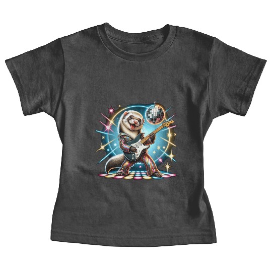 Disco Ball Guitar Ferret Baby Tees