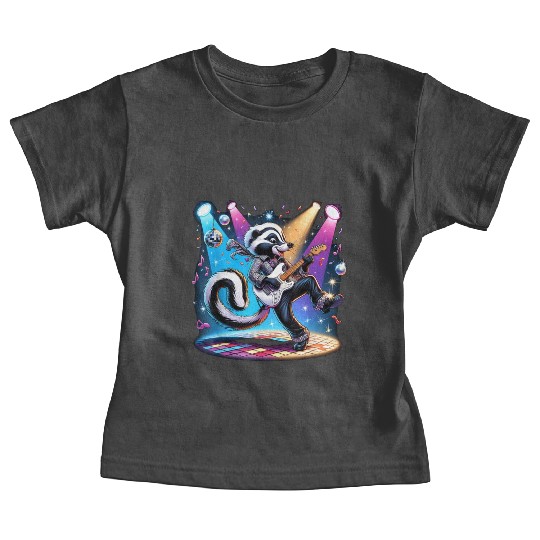 Disco Ball Guitar Skunk Baby Tees