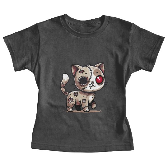 scary zombie kawaii cat for halloween fun Baby Tees