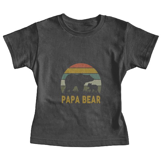 Papa Bear 1 Cub 1 Kids Father's Day Bear Dad Baby Tees
