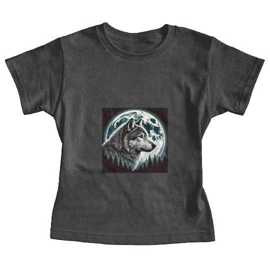 Nature Moon Alpha Cute Wolf Moon nature Baby Tees