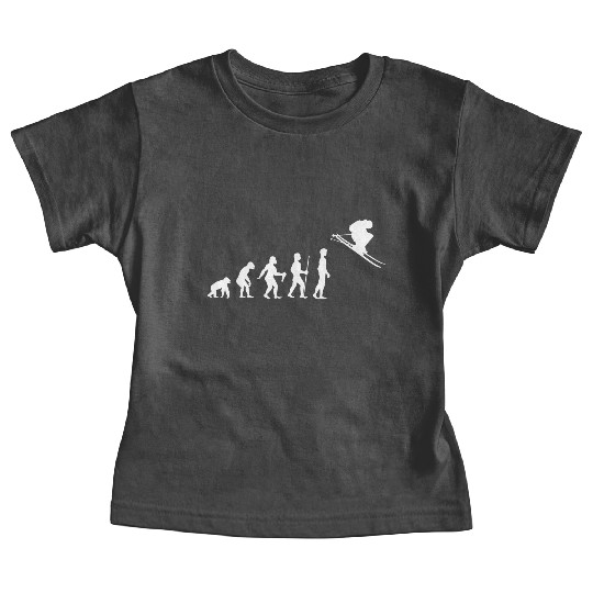 FUNNY HUMAN EVOLUTION TO SKIER Baby Tees