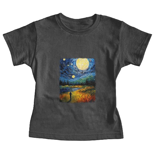 Golf Player Golfer Golfing Starry Night Painting Baby Tees