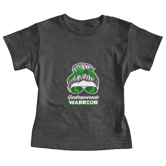 Messy Bun Warrior Gastroparesis Awareness Baby Tees