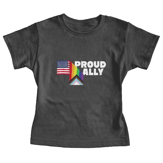 Proud Ally and Proud Patriot USA Flag LGBT Gay Baby Tees