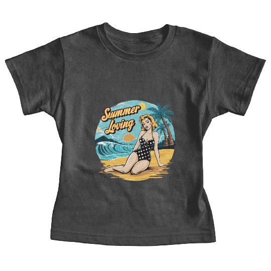 Retro Summer Loving Beach Vibes for a Beach Lover Baby Tees