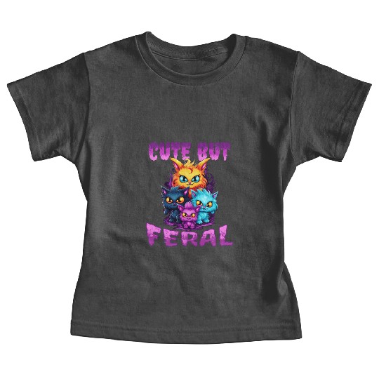 Cute but Feral! Wild Cat Party Concert Cat Lovers Baby Tees