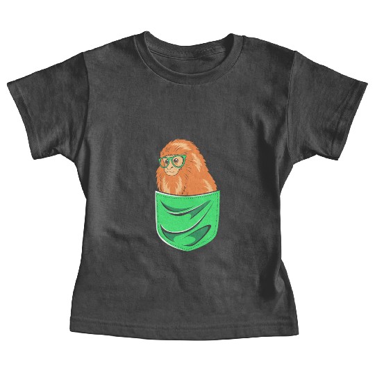 Cute Monkey Lovers Golden Lion Tamarin In A Pocket Baby Tees