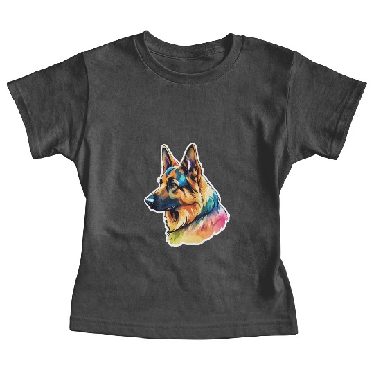 German Shepherd Watercolor Baby Tees