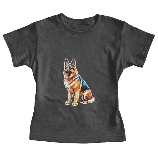 German Shepherd Watercolor Baby Tees