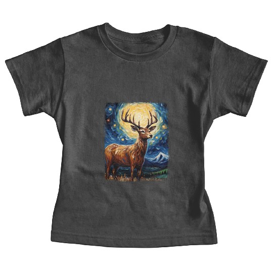Deer Hunter Deer Hunting Starry Night Painting Baby Tees