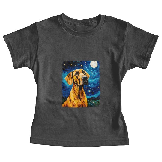 Great Dane Dog Starry Night Painting Baby Tees