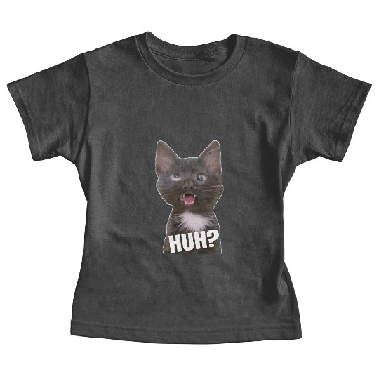 Funny Cross Eyed Cat Meme Huh Funny Cat Baby Tees