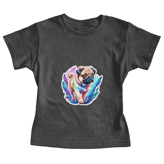 Pug Watercolor Baby Tees