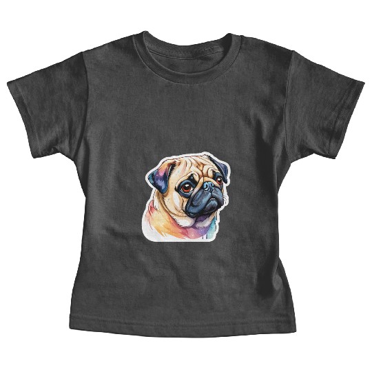 Pug Watercolor Baby Tees