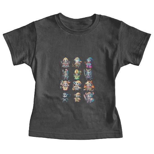 Skeleton Adventure Dungeon Characters Fantasy Baby Tees